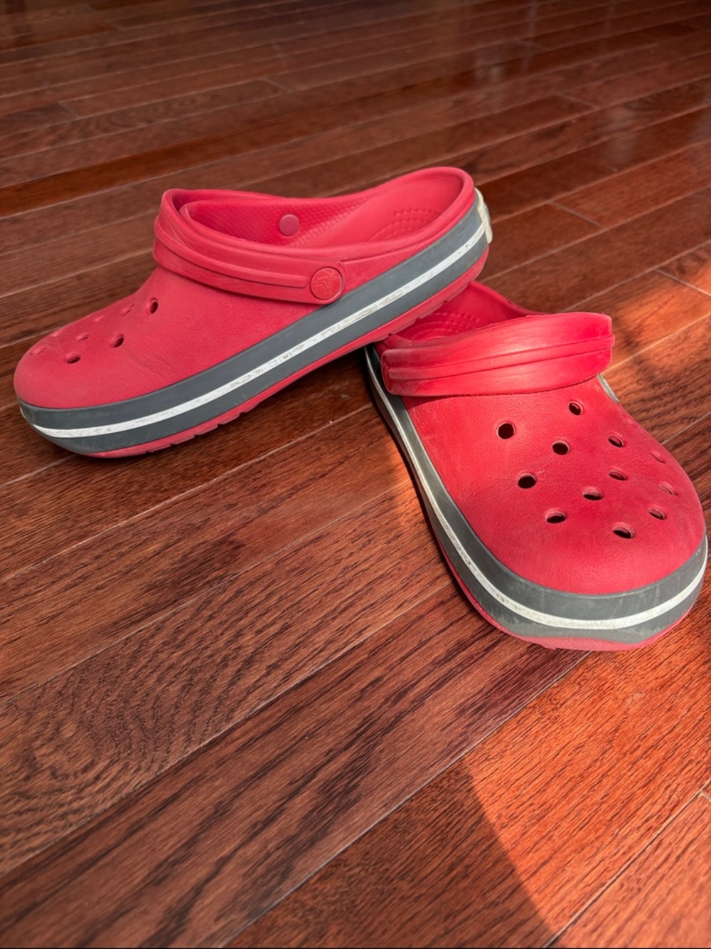 CROCS Kids Red Classic Clog with Heel Strap